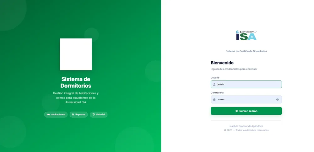 Dormitorios · acceso al sistema